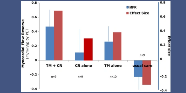 Effects of cardiac rehabilitation with and without meditation on myocardial blood flow