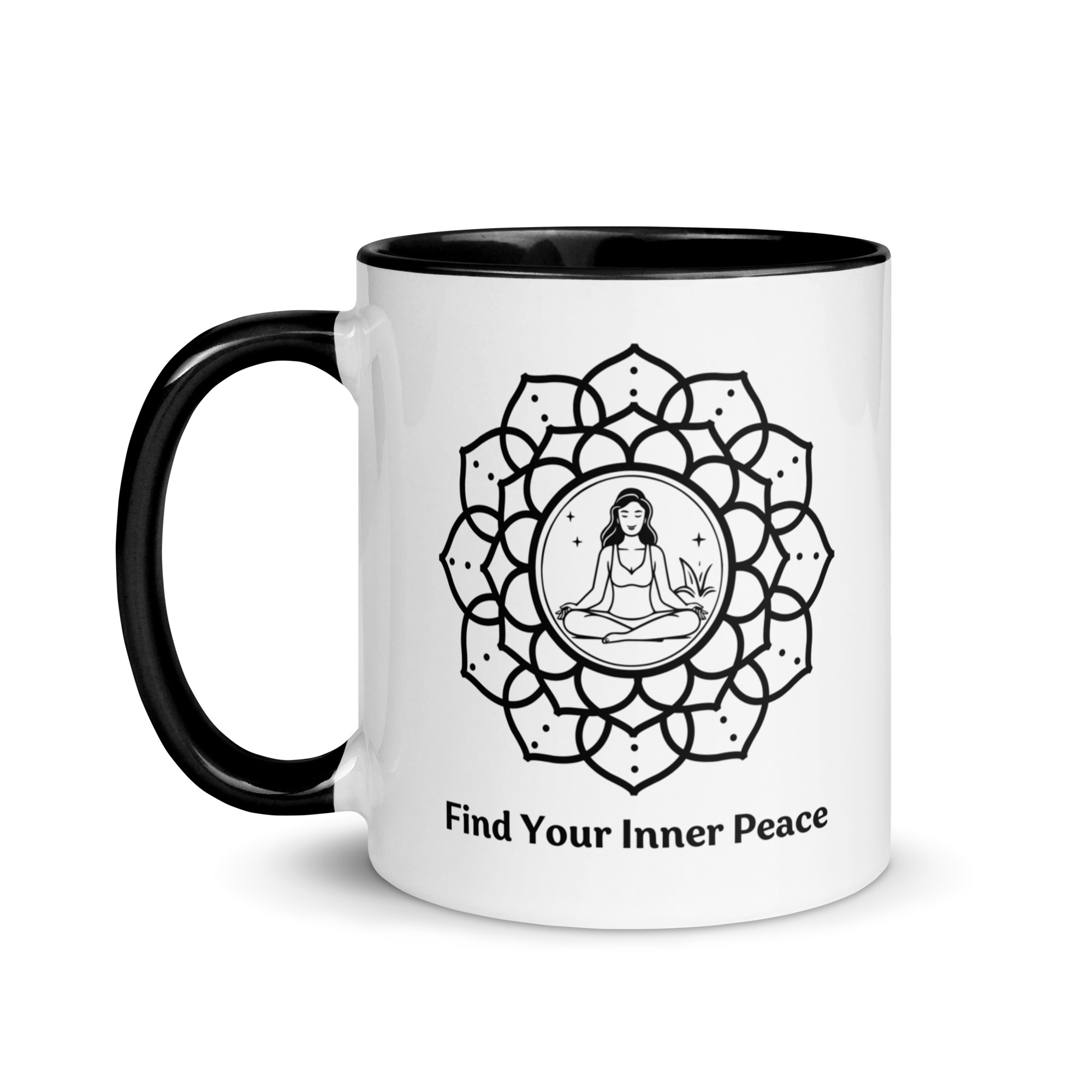 Find Your Inner Peace Coffee Mug Black Left