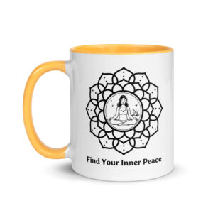 Find Your Inner Peace Coffee Mug Gold Left