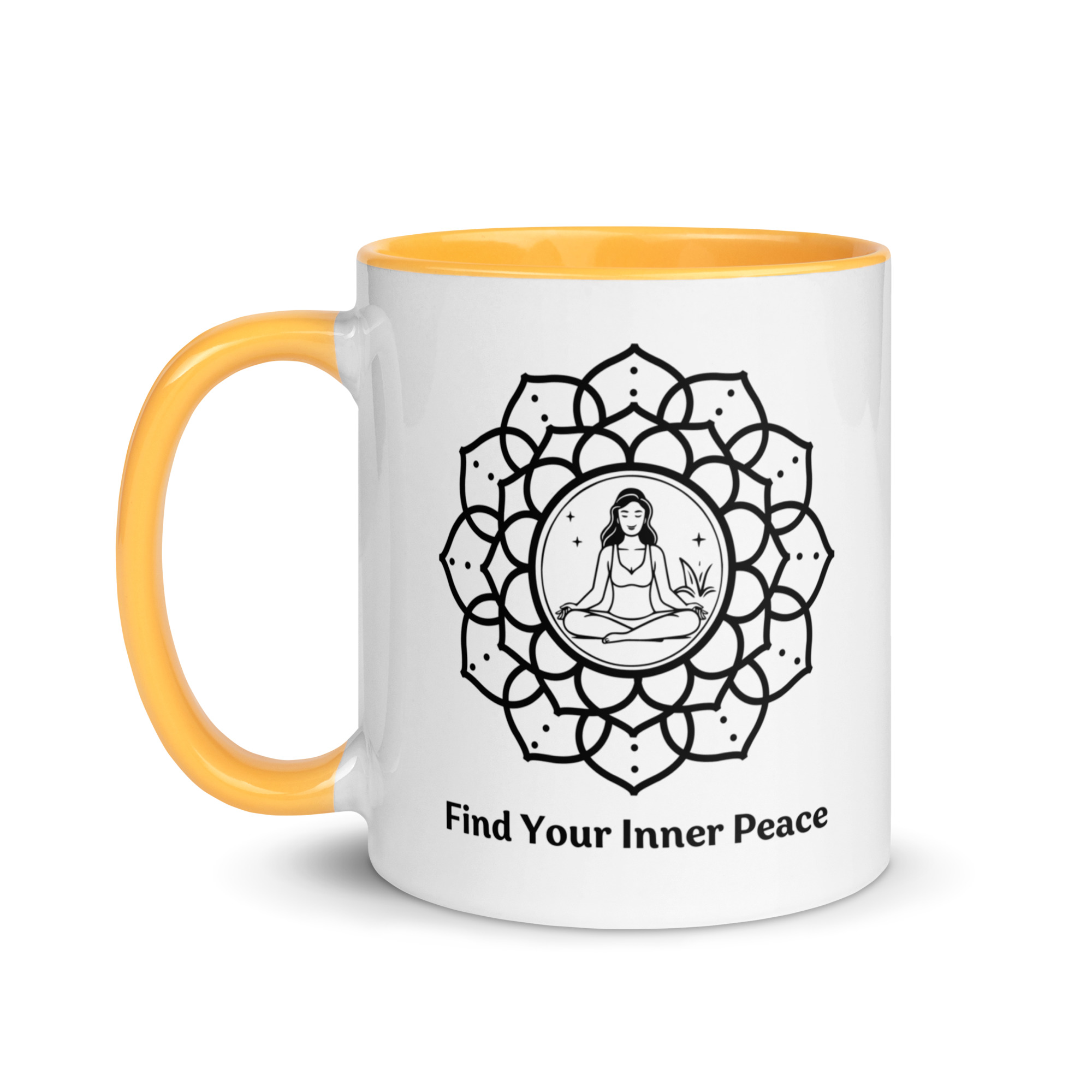 Find Your Inner Peace Coffee Mug Gold Left