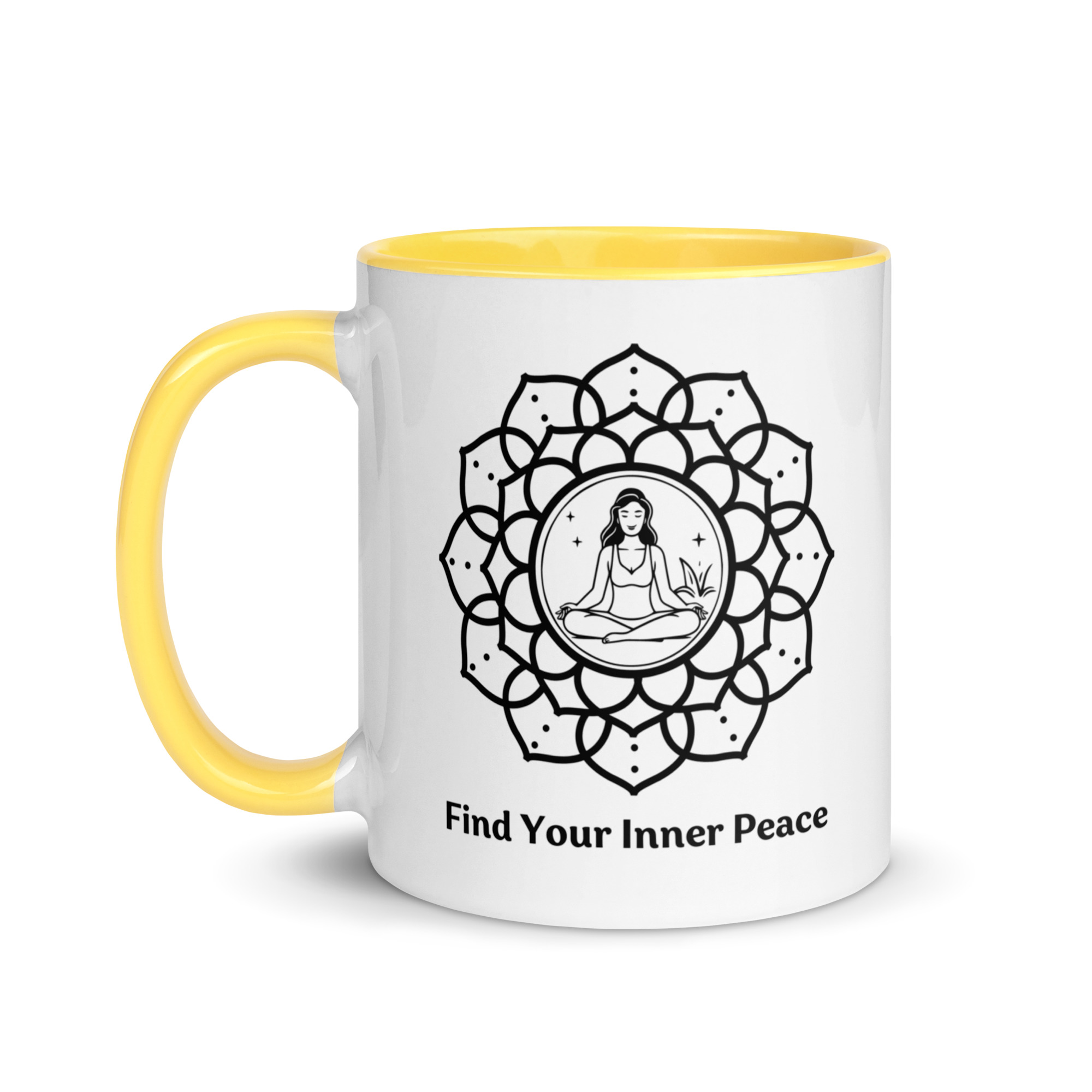 Find Your Inner Peace Coffee Mug Yellow