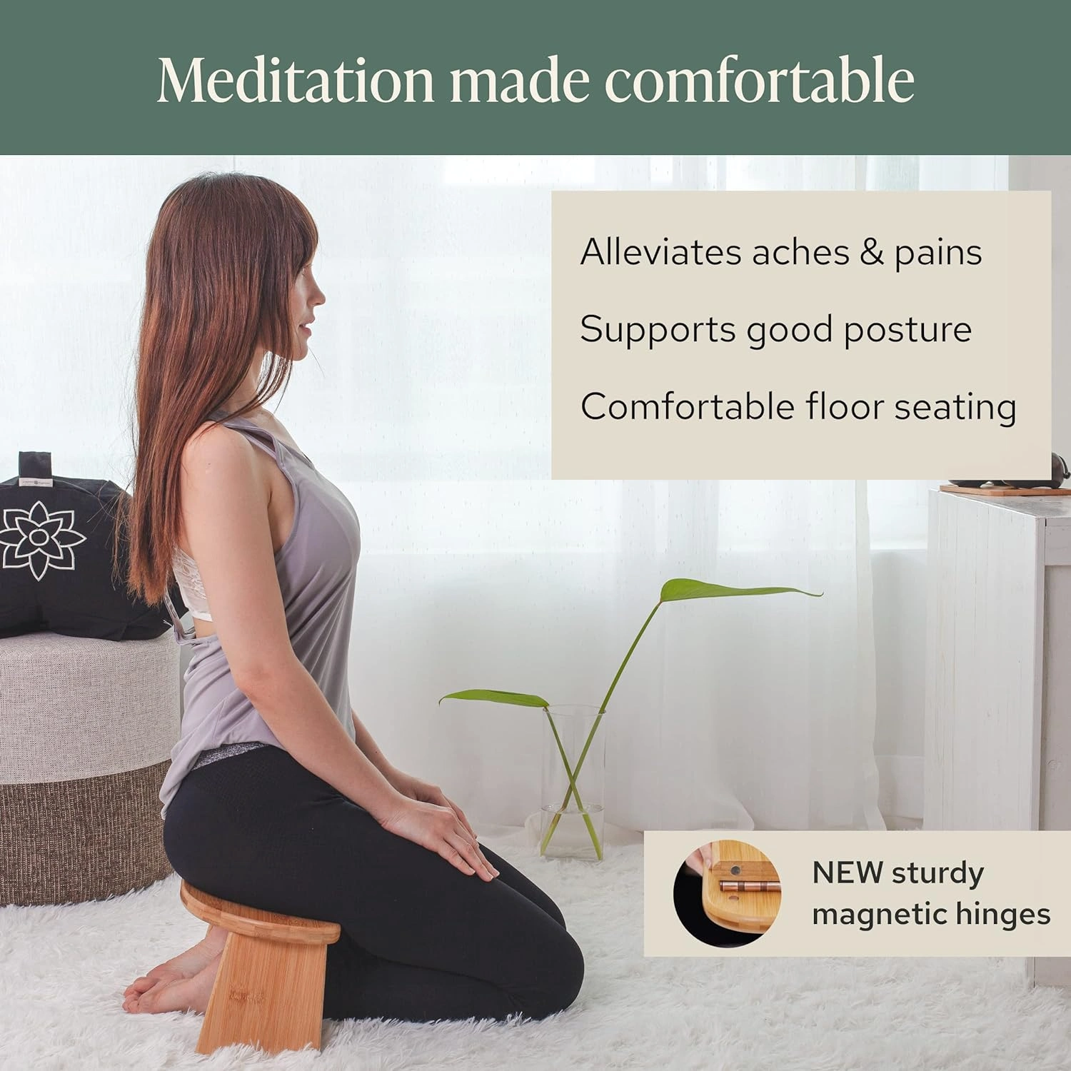 Mindful Modern Folding Meditation Bench